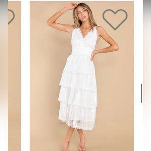 Just Me - White lace Tiered Dress